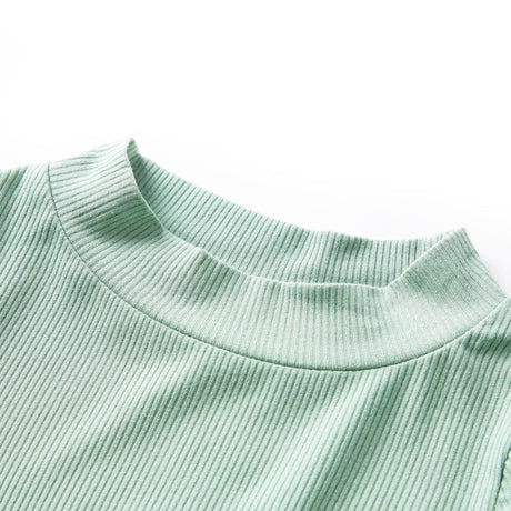 Vidaxl kindershirt met lange mouwen lage col 128 donkermintkleurig