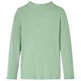 Vidaxl kindershirt met lange mouwen lage col 140 donkermintkleurig