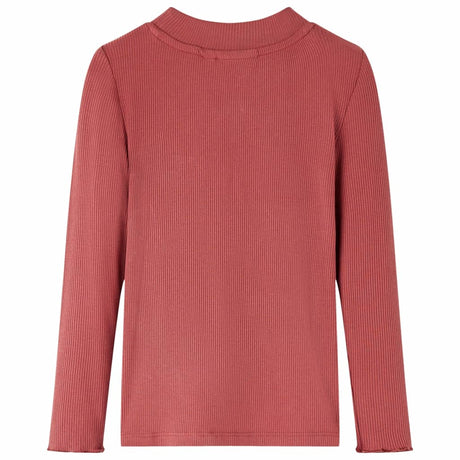 Vidaxl kindershirt met lange mouwen en lage col 104 roodbruin