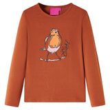 Vidaxl kindershirt met lange mouwen 128 cognackleurig