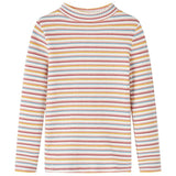 Vidaxl kindershirt met lange mouwen 128 gestreept ecru