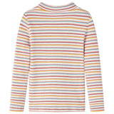 Vidaxl kindershirt met lange mouwen 128 gestreept ecru