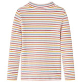 VidaXL Kindershirt met lange mouwen 140 gestreept ecru