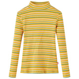 Vidaxl kindershirt met lange mouwen 116 gestreept okerkleurig