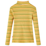 Vidaxl kindershirt met lange mouwen 116 gestreept okerkleurig