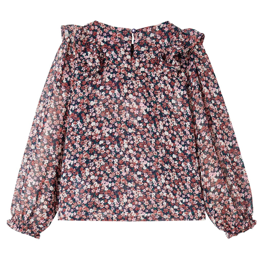 Vidaxl kindershirt met lange mouwen 104 donkerroze
