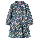Vidaxl kinderjurk met lange mouwen 128 donkerblauw