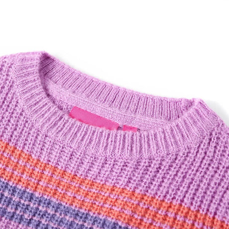 Vidaxl kindertrui gebreid met strepen 92 lila en roze