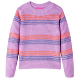 Vidaxl kindertrui gebreid met strepen 104 lila en roze