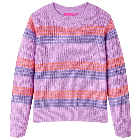 Vidaxl kindertrui gebreid met strepen 116 lila en roze