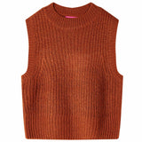 Vidaxl kinderspencer gebreid 116 cognackleurig