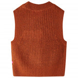 Vidaxl kinderspencer gebreid 116 cognackleurig