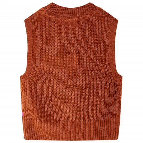 Vidaxl kinderspencer gebreid 116 cognackleurig