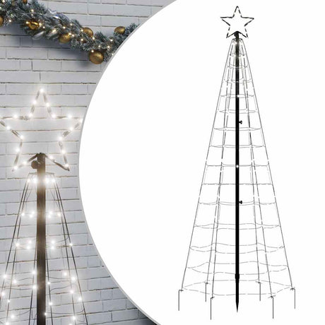 Vidaxl led-kerstboom met spikes 220 led's koud wit 180 cm