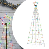 Vidaxl led-kerstboom met spikes 220 leds kleurrijk 180 cm