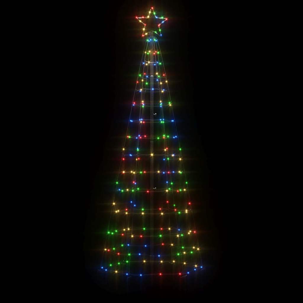 Vidaxl led-kerstboom met spikes 220 leds kleurrijk 180 cm