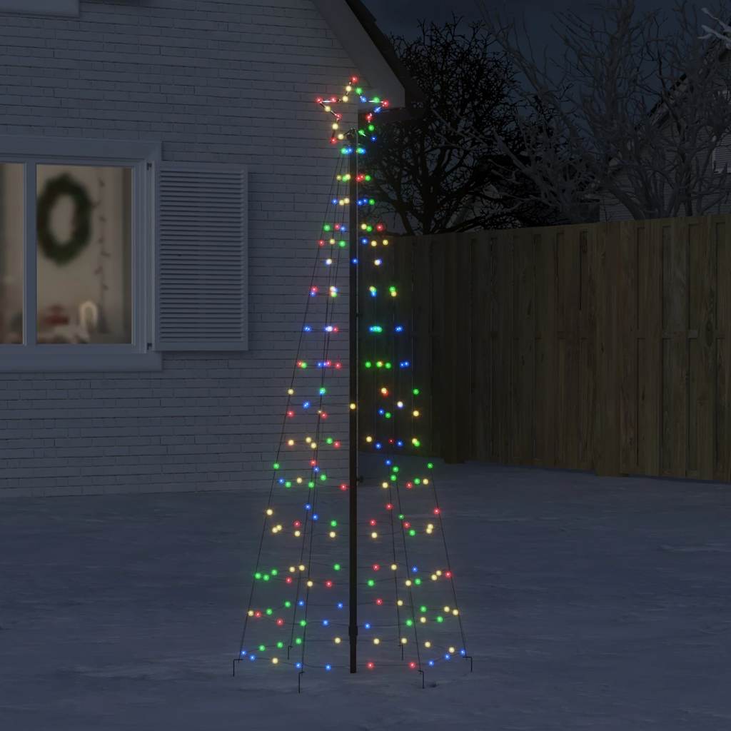 Vidaxl led-kerstboom met spikes 220 leds kleurrijk 180 cm