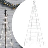 Vidaxl led-kerstboom aan vlaggenmast 200 led's koud wit 180 cm