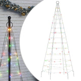 Vidaxl led-kerstboom op vlaggenmast 200 leds kleurrijk 180 cm