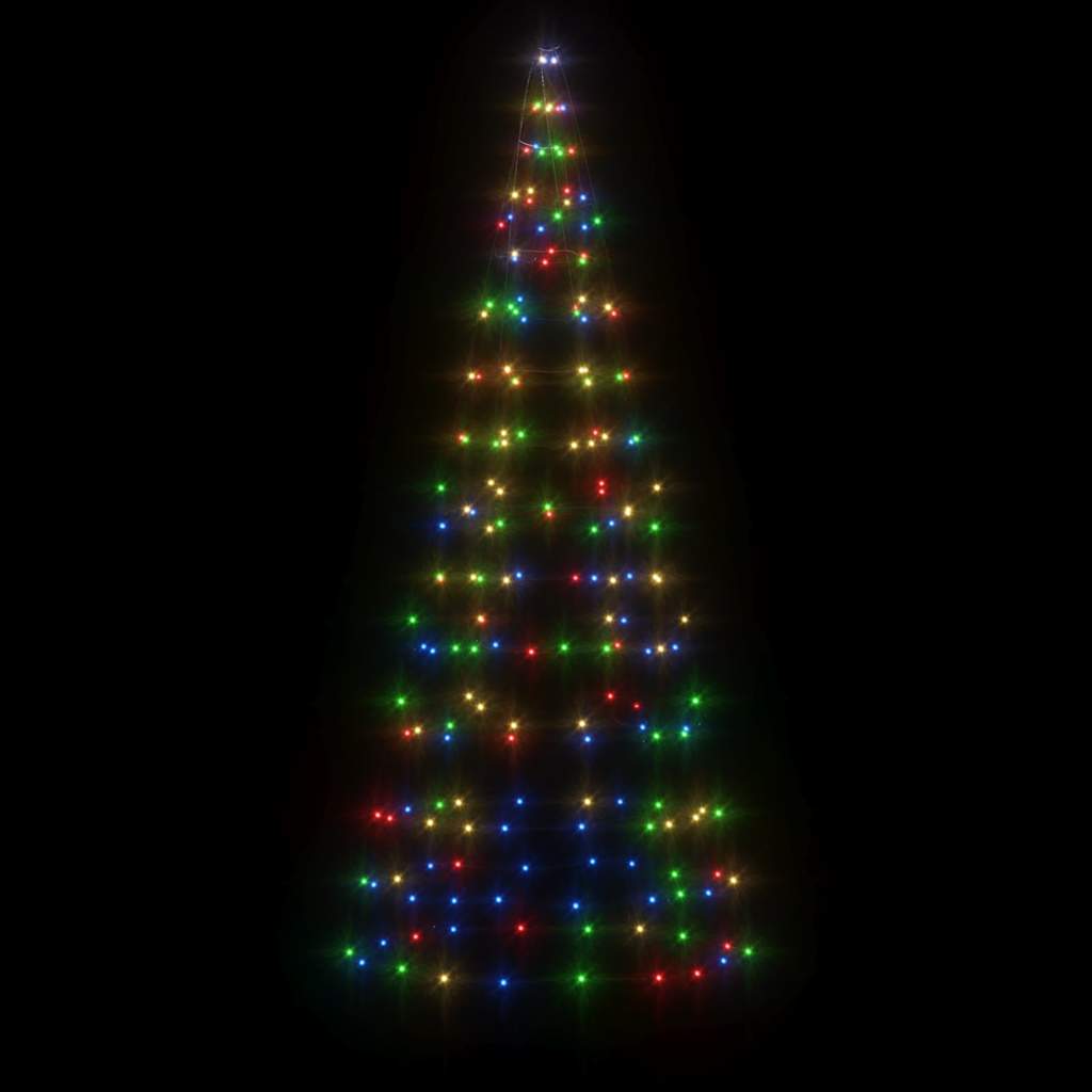 Vidaxl led-kerstboom op vlaggenmast 200 leds kleurrijk 180 cm