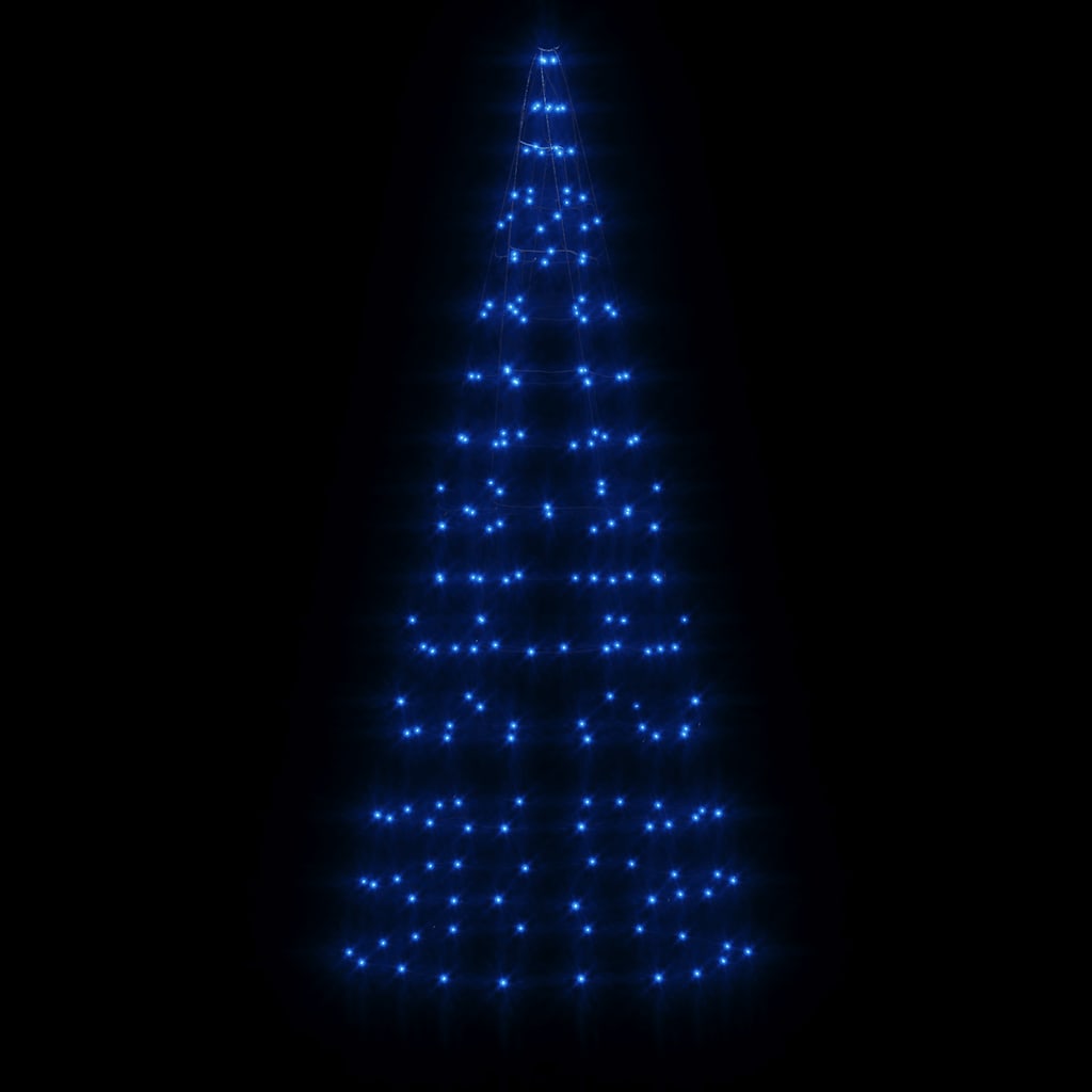 Vidaxl led-kerstboom aan vlaggenmast 200 led's 180 cm blauw