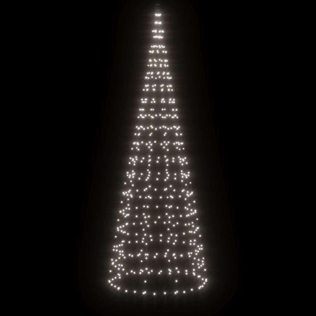 Vidaxl led-kerstboom aan vlaggenmast 550 leds koud wit 300 cm