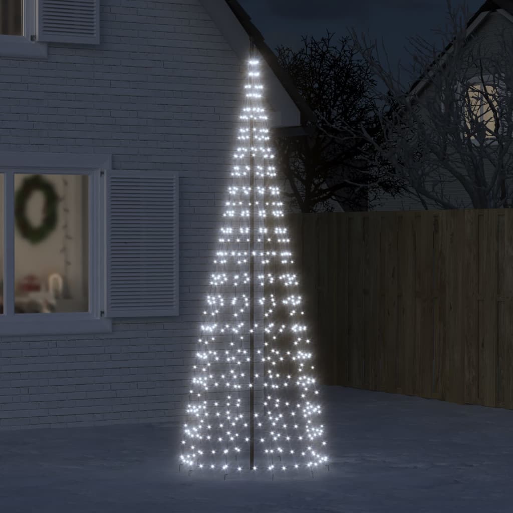 Vidaxl led-kerstboom aan vlaggenmast 550 leds koud wit 300 cm