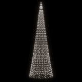 Vidaxl led-kerstboom aan vlaggenmast 1534 leds koud wit 500 cm