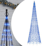 Vidaxl led-kerstboom aan vlaggenmast 1534 leds 500 cm blauw