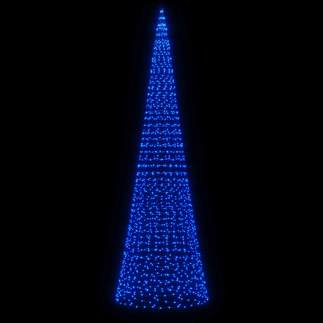 Vidaxl led-kerstboom aan vlaggenmast 1534 leds 500 cm blauw