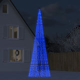 Vidaxl led-kerstboom aan vlaggenmast 1534 leds 500 cm blauw