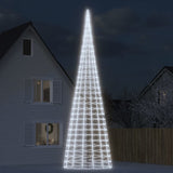 Vidaxl led-kerstboom aan vlaggenmast 3000 leds koud wit 800 cm