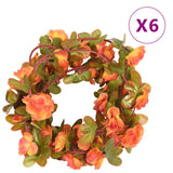 Vidaxl kerstslingers met bloemen 6 st 250 cm oranje