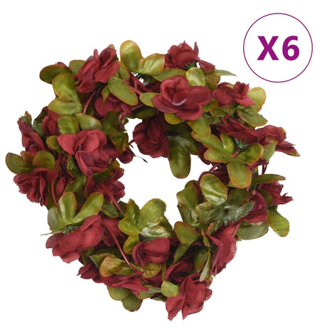 Vidaxl bloemenslingers 6 st 250 cm wijnrood