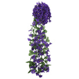 Vidaxl kerstslingers met bloemen 3 st 85 cm donkerpaars