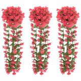 Vidaxl kerstslingers met bloemen 3 st 85 cm rozé