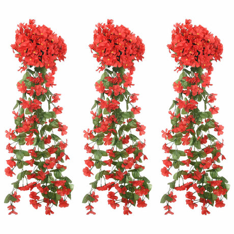 Vidaxl bloemenslingers 3 st 85 cm rood