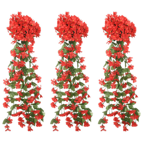 Vidaxl bloemenslingers 3 st 85 cm rood