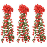 Vidaxl kerstslingers met bloemen 3 st 85 cm rood