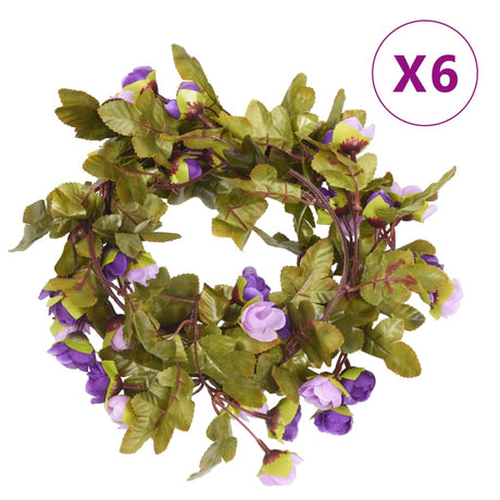 Vidaxl bloemenslingers 6 st 215 cm lichtpaars