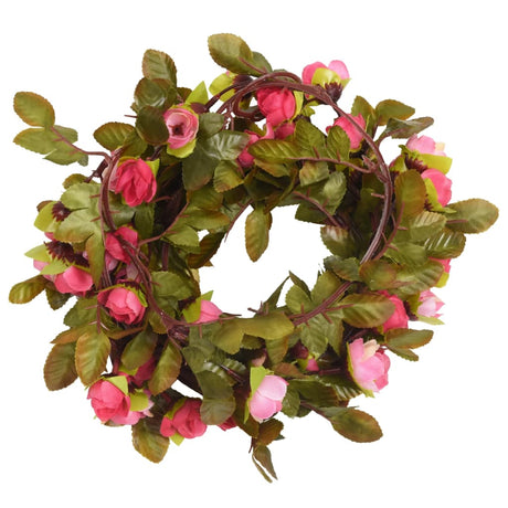 Vidaxl bloemenslingers 6 st 215 cm rozenroze