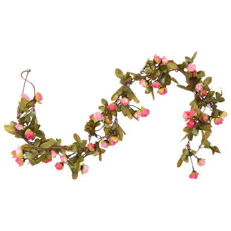 Vidaxl bloemenslingers 6 st 215 cm rozenroze
