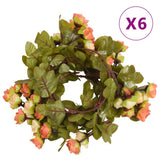 Vidaxl bloemenslingers 6 st 215 cm zonsopgang rood