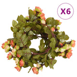 Vidaxl kerstslingers met bloemen 6 st 215 cm zonsopgang rood