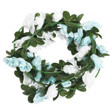 Vidaxl kerstslingers met bloemen 6 st 240 cm blauw en wit