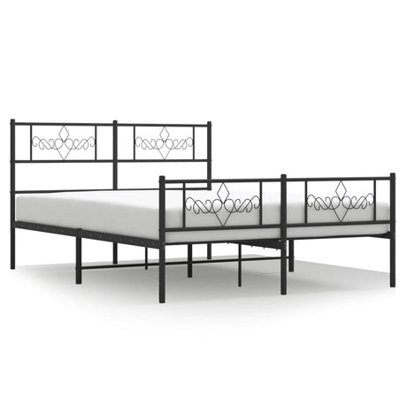 Vidaxl bedframe met voetbord zonder matras metaal zwart 160x200 cm
