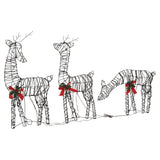 VidaXL Kerstversiering rendierfamilie 2 st 180 LED's rattan warmwit