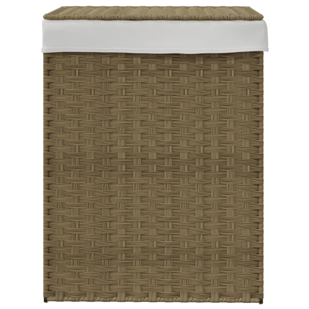 Vidaxl wasmand met deksel 46x33x60 cm poly rattan