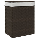 VidaXL Wasmand met deksel 46x33x60 cm poly rattan donkerbruin