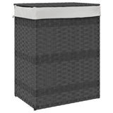 Vidaxl wasmand met deksel 46x33x60 cm poly rattan grijs